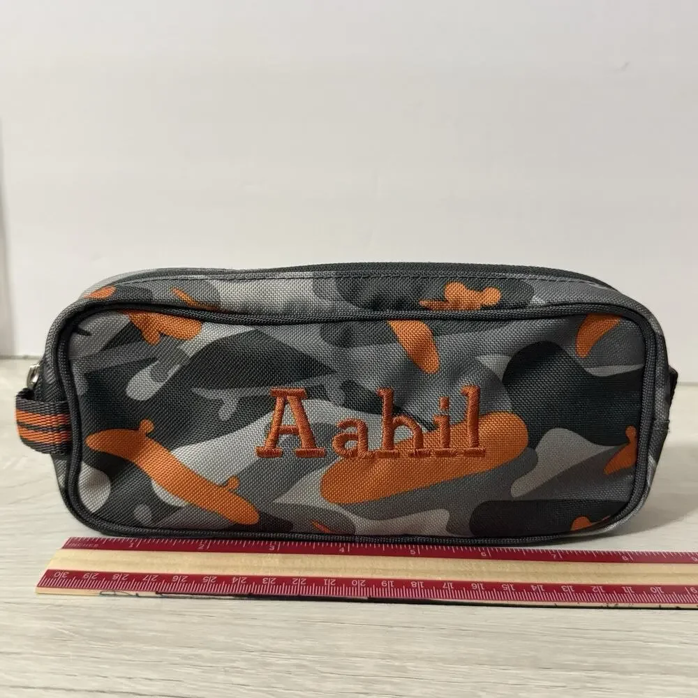 Pottery Barn Kids Mackenzie Pencil Case Skateborad Camo-Aahil Monogramed